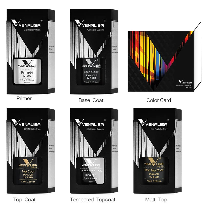New Fashion Color Venalisa Gel Polish Kit VIP4 HEMA TPO FREE Enamel Vernish For Nail Art Design Whole Set Nail Gel Learner Kit