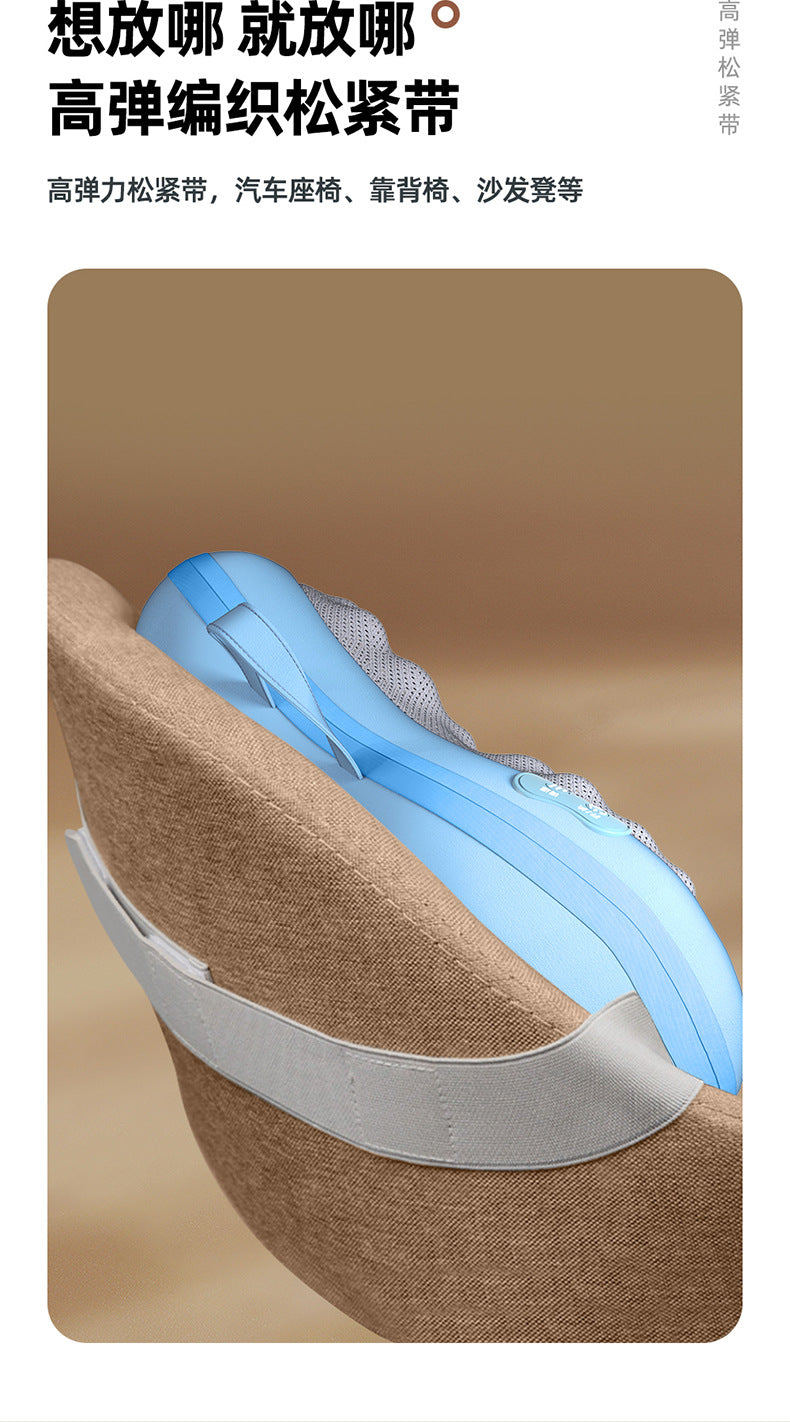 Multifunctional cervical massager neck and shoulder massage pillow home wireless portable kneading hot compress massager