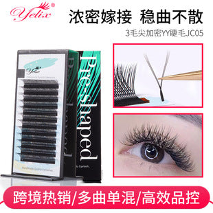 Cross-border European and American Eyelash 3D Dense Row False Eyelash Natural Curl Thick Flowering Clover Eyelash Shop Grafting Eyelash
