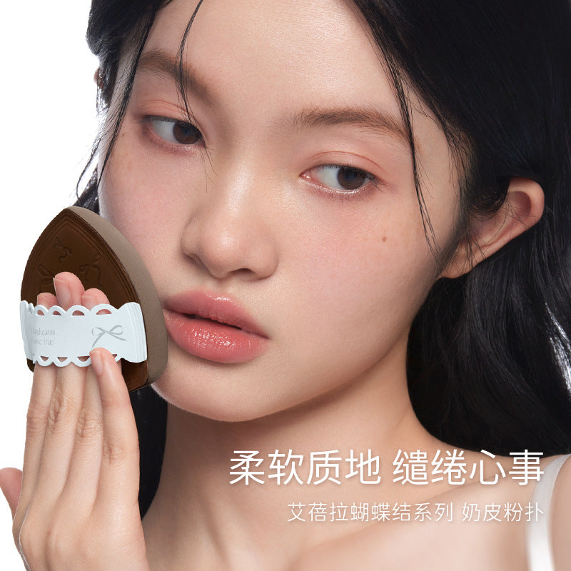 everbab Aibella Bow Milk Leather Air Cushion Powder Puff Mini Finger Powder Foundation Powder Blush