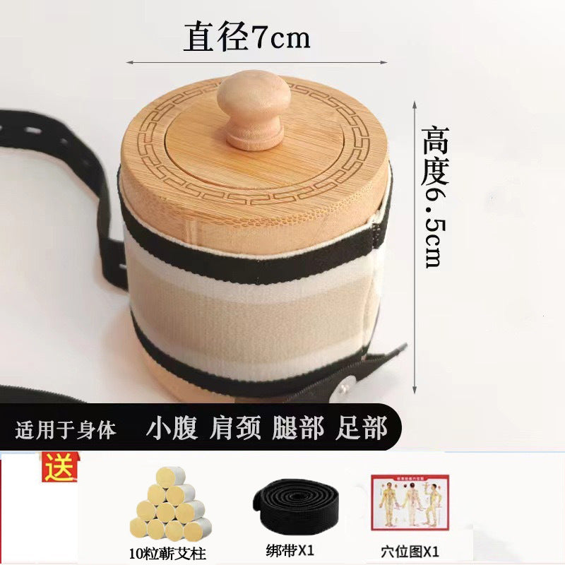 Wholesale Low-Smoke Solid Wood Moxibustion Box, Three-Needle Upgraded Temperature-Adjustable Hanging Moxibustion Box, Moxibustion Jar, Portable Moxibustion Device