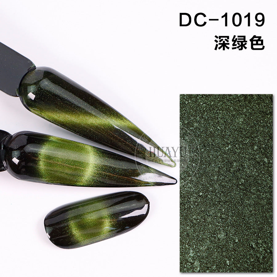 Cross-Border Popular Cat Eye Nail Polish Magnetic Powder Optical Chameleon Magnetic Powder Gradient Color 3D Cat Eye Powder Mirror Magnetic Powder