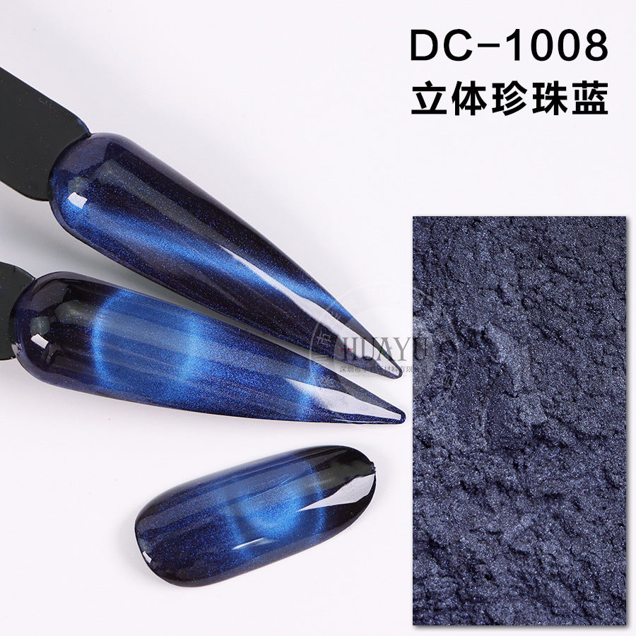 Cross-Border Popular Cat Eye Nail Polish Magnetic Powder Optical Chameleon Magnetic Powder Gradient Color 3D Cat Eye Powder Mirror Magnetic Powder