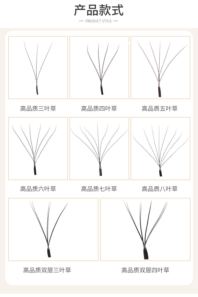 Cross-border European and American Eyelash 3D Dense Row False Eyelash Natural Curl Thick Flowering Clover Eyelash Shop Grafting Eyelash
