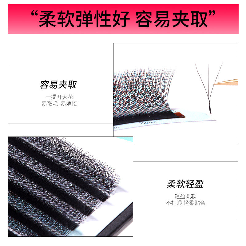 Cross-border European and American Eyelash 3D Dense Row False Eyelash Natural Curl Thick Flowering Clover Eyelash Shop Grafting Eyelash