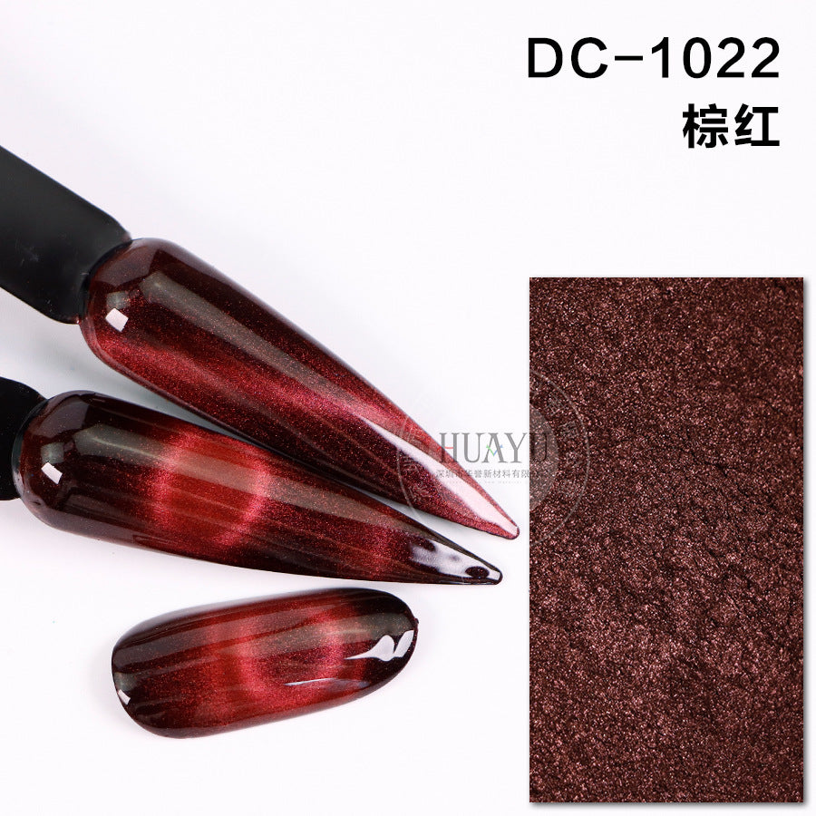Cross-Border Popular Cat Eye Nail Polish Magnetic Powder Optical Chameleon Magnetic Powder Gradient Color 3D Cat Eye Powder Mirror Magnetic Powder