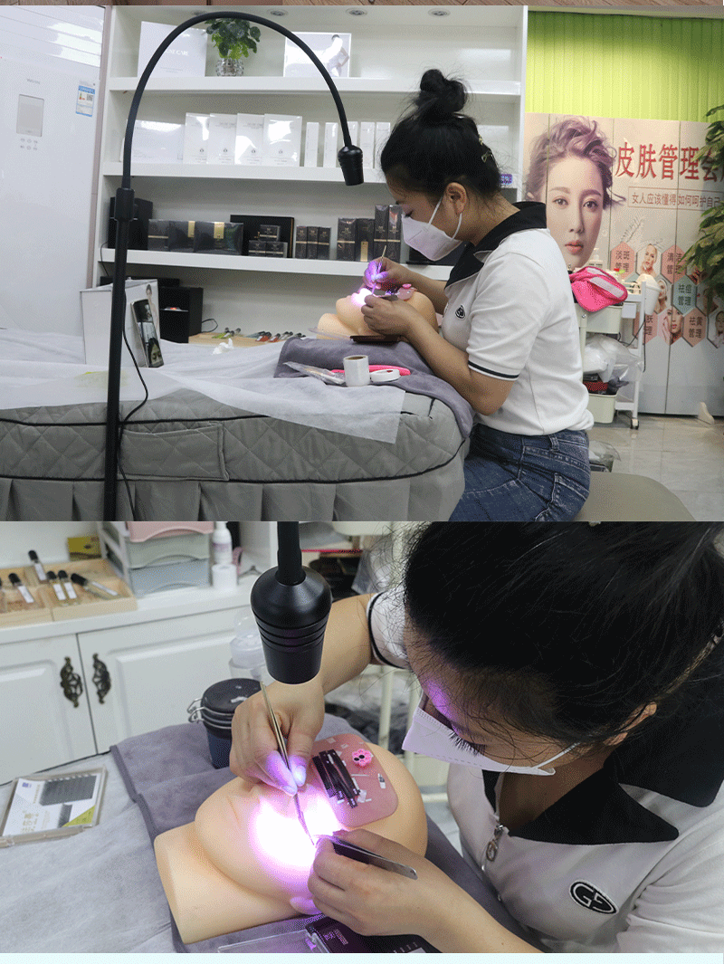 Uv Eyelash Glue Quick-Drying Lamp with Timer, Foot-Operated Beauty Eyelash Studio Curing Lamp, Led Ultraviolet Lamp, Uv Curing Lamp