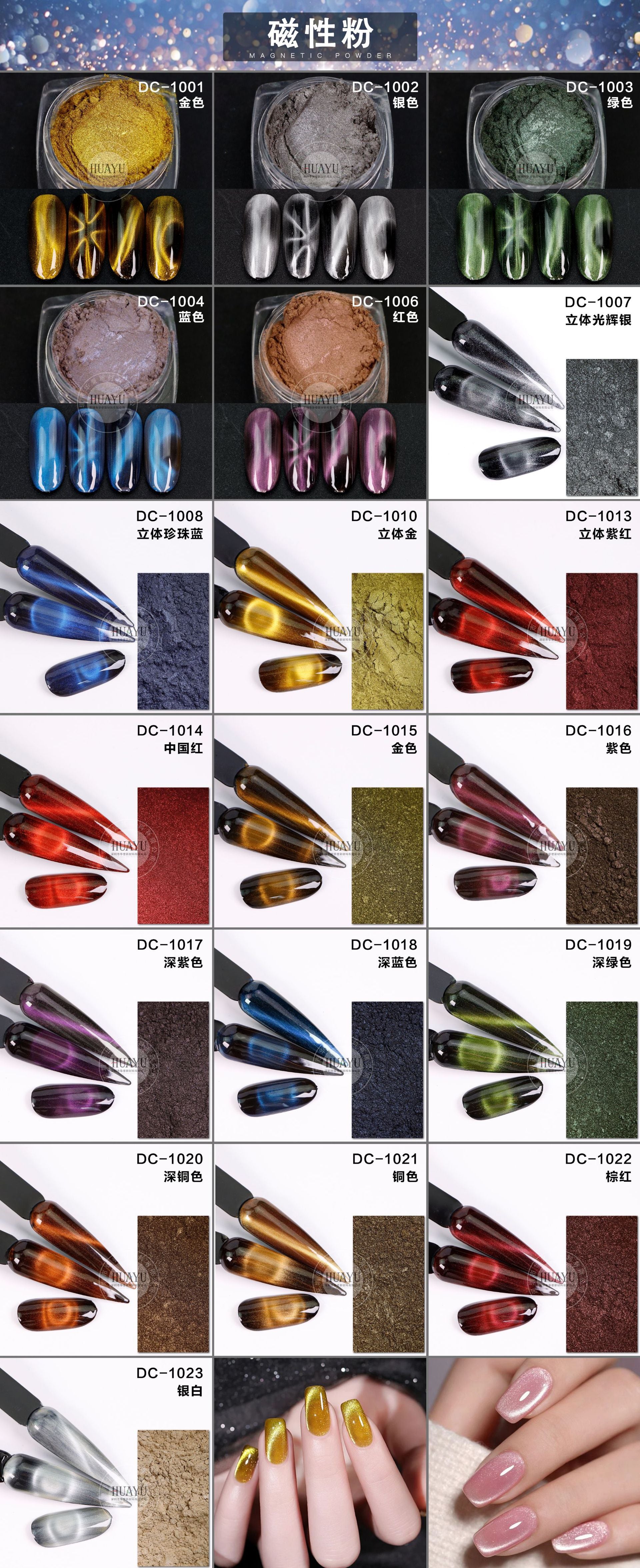 Cross-Border Popular Cat Eye Nail Polish Magnetic Powder Optical Chameleon Magnetic Powder Gradient Color 3D Cat Eye Powder Mirror Magnetic Powder