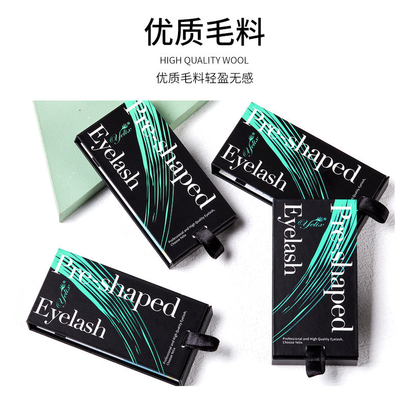 Cross-border European and American Eyelash 3D Dense Row False Eyelash Natural Curl Thick Flowering Clover Eyelash Shop Grafting Eyelash