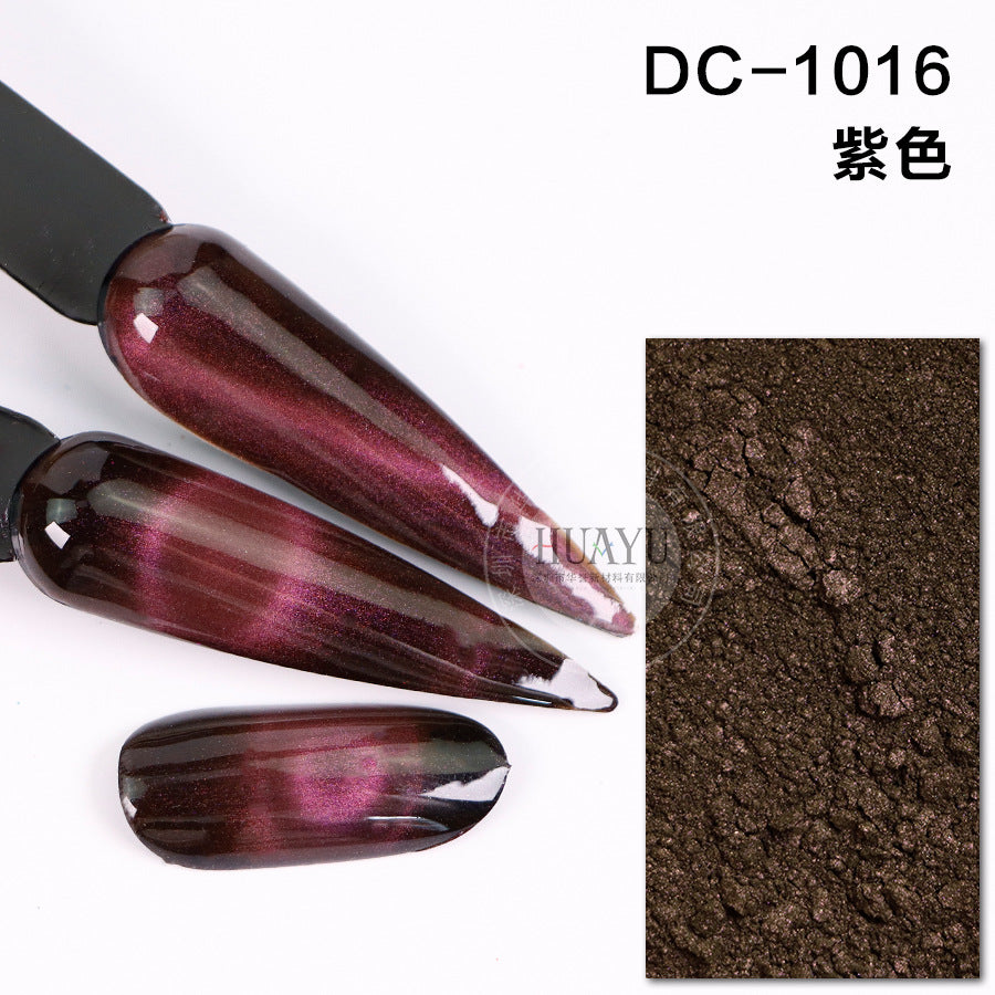 Cross-Border Popular Cat Eye Nail Polish Magnetic Powder Optical Chameleon Magnetic Powder Gradient Color 3D Cat Eye Powder Mirror Magnetic Powder