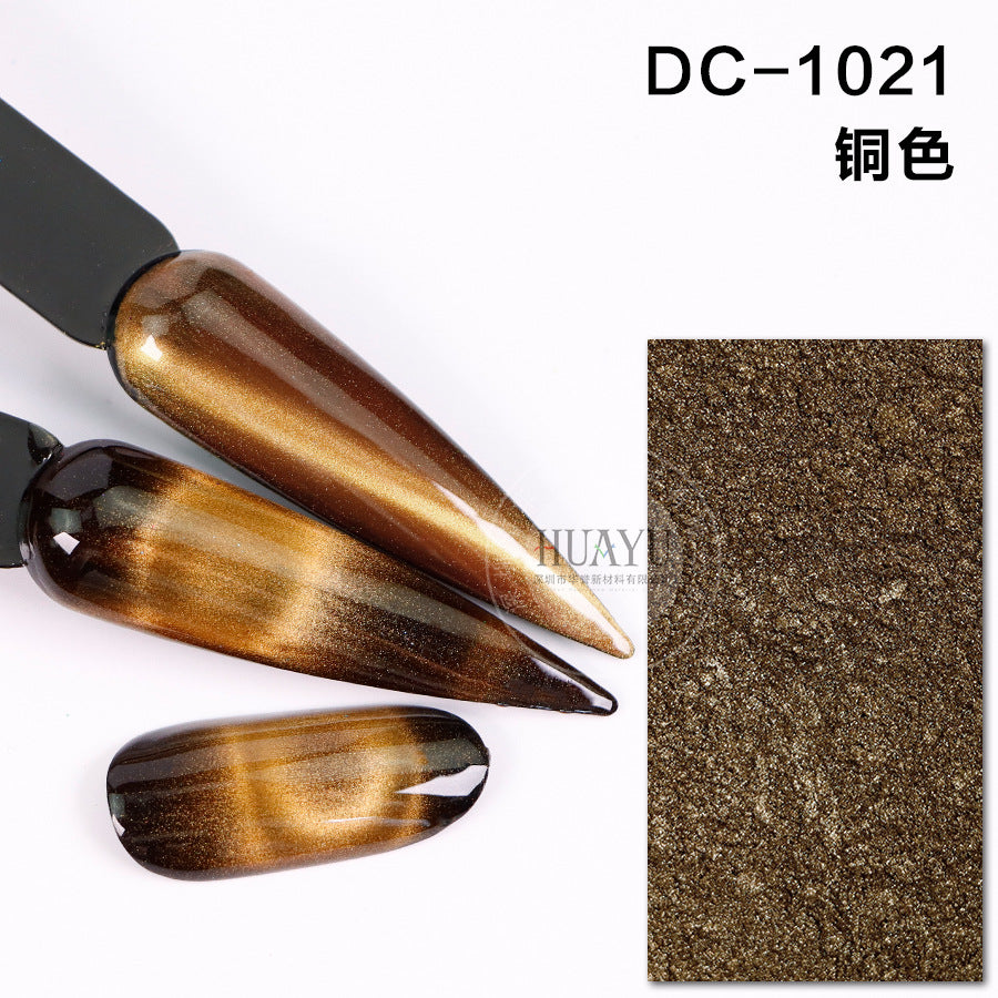 Cross-Border Popular Cat Eye Nail Polish Magnetic Powder Optical Chameleon Magnetic Powder Gradient Color 3D Cat Eye Powder Mirror Magnetic Powder