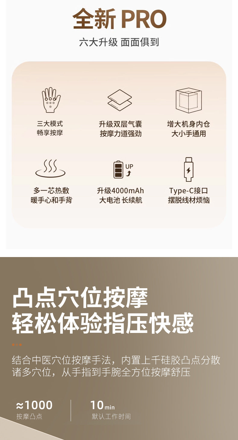 Cross-Border Electric Hand Massager Air Bag Hot Compress Kneading Palm Finger Hand Joint Acupoint Physiotherapy Massager