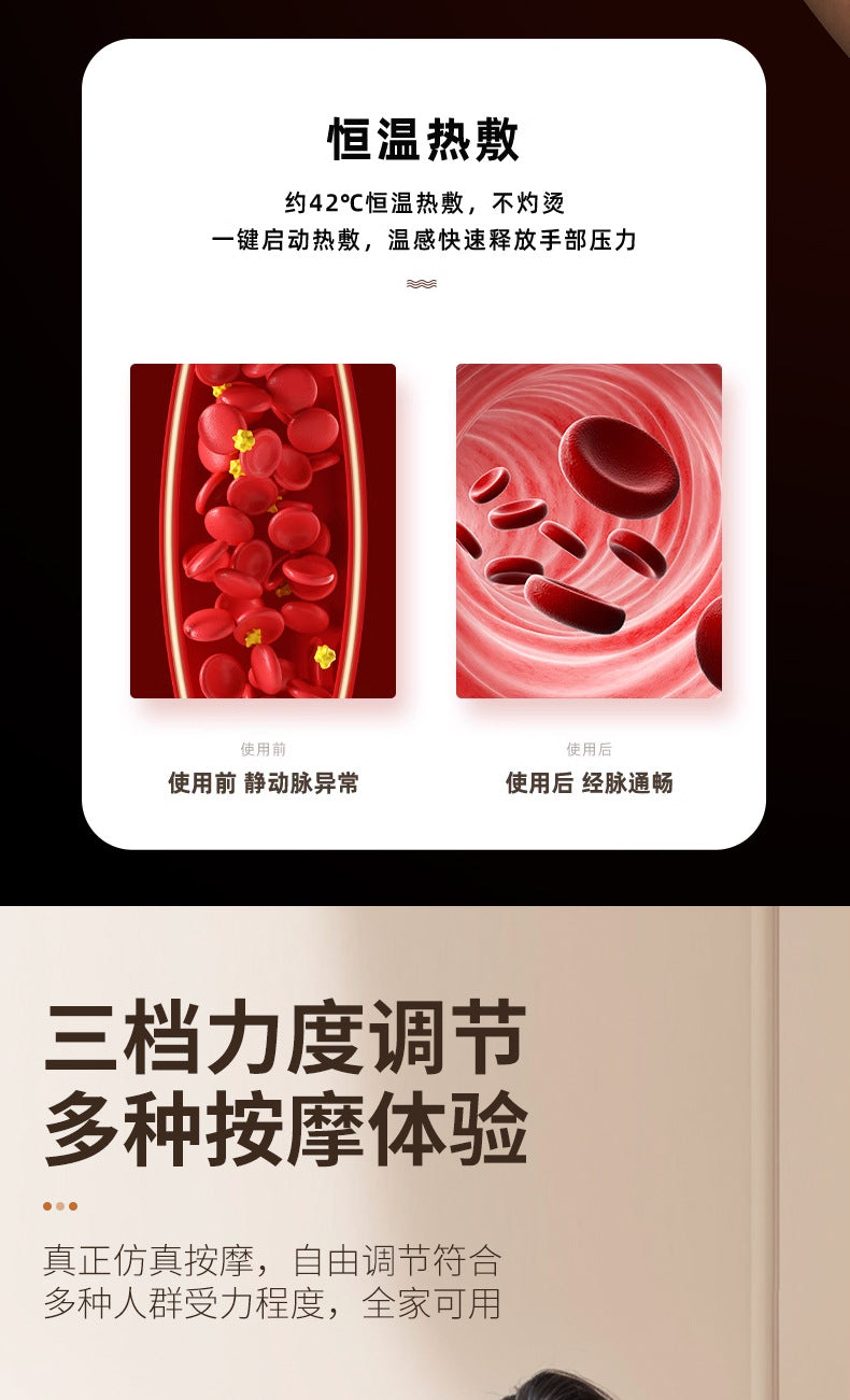 Cross-Border Electric Hand Massager Air Bag Hot Compress Kneading Palm Finger Hand Joint Acupoint Physiotherapy Massager