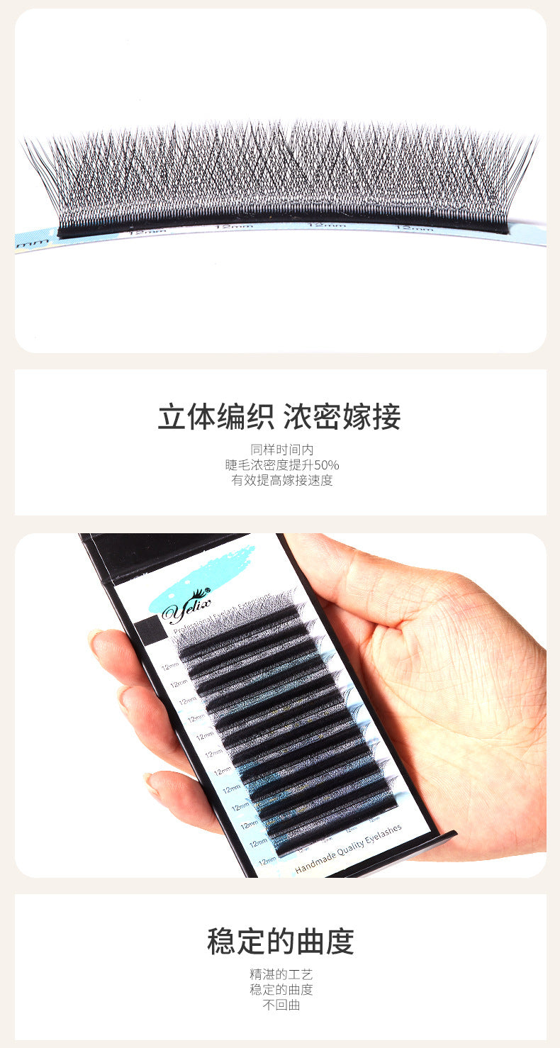 Cross-border European and American Eyelash 3D Dense Row False Eyelash Natural Curl Thick Flowering Clover Eyelash Shop Grafting Eyelash