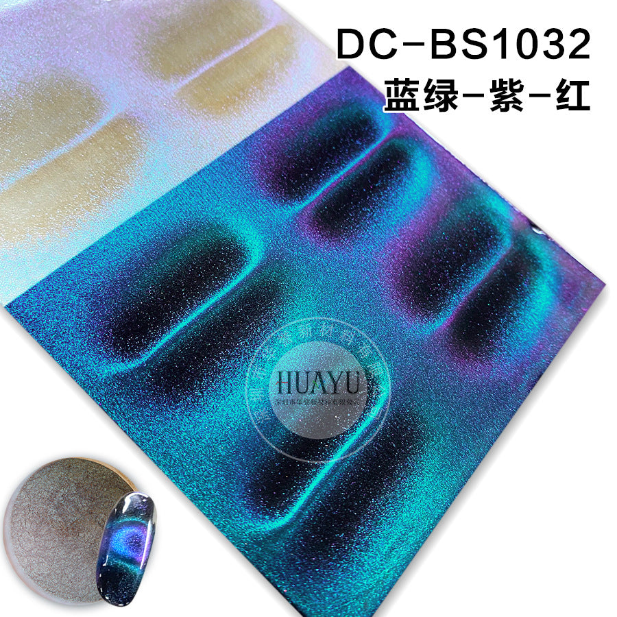 Cross-Border Popular Cat Eye Nail Polish Magnetic Powder Optical Chameleon Magnetic Powder Gradient Color 3D Cat Eye Powder Mirror Magnetic Powder