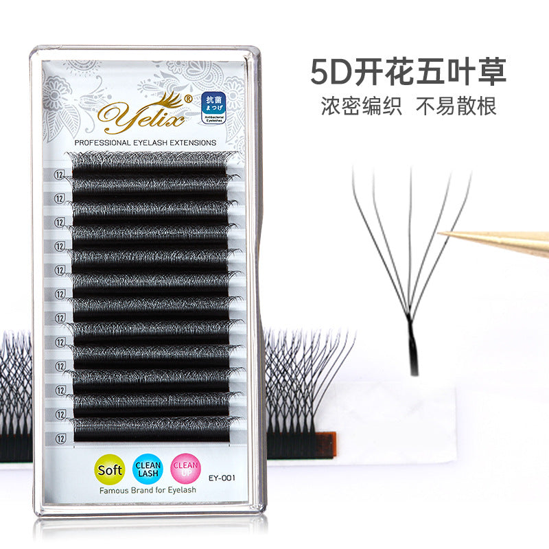 Cross-border European and American Eyelash 3D Dense Row False Eyelash Natural Curl Thick Flowering Clover Eyelash Shop Grafting Eyelash