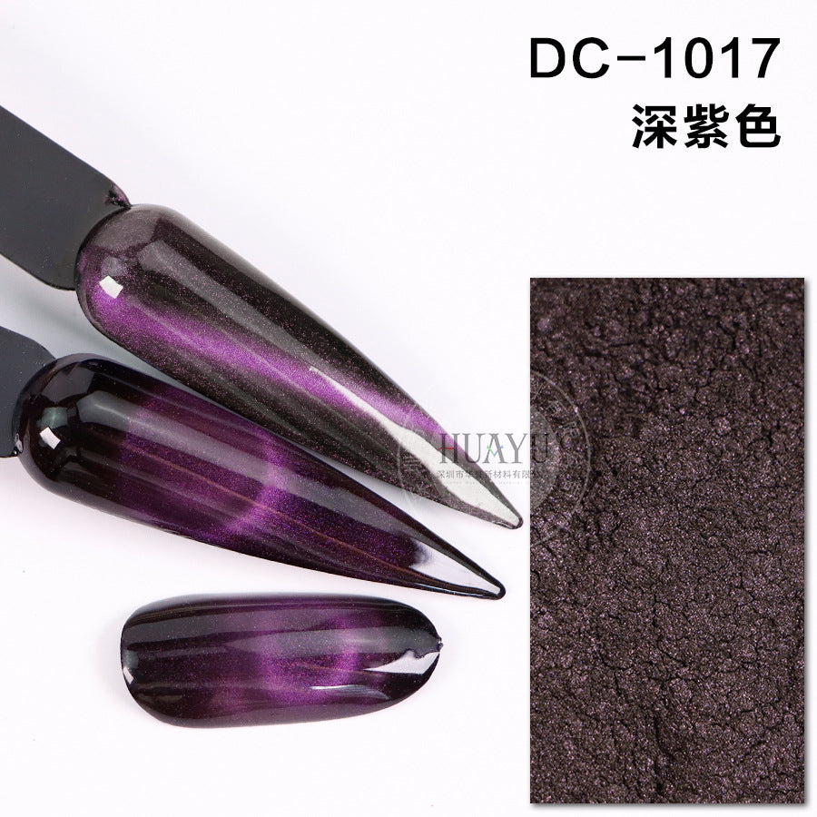 Cross-Border Popular Cat Eye Nail Polish Magnetic Powder Optical Chameleon Magnetic Powder Gradient Color 3D Cat Eye Powder Mirror Magnetic Powder