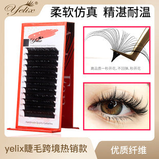 Cross-border European and American Eyelash 3D Dense Row False Eyelash Natural Curl Thick Flowering Clover Eyelash Shop Grafting Eyelash