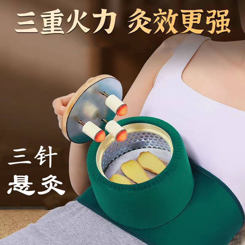 Wholesale Low-Smoke Solid Wood Moxibustion Box, Three-Needle Upgraded Temperature-Adjustable Hanging Moxibustion Box, Moxibustion Jar, Portable Moxibustion Device