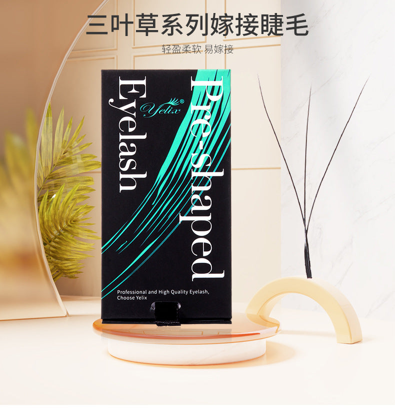 Cross-border European and American Eyelash 3D Dense Row False Eyelash Natural Curl Thick Flowering Clover Eyelash Shop Grafting Eyelash