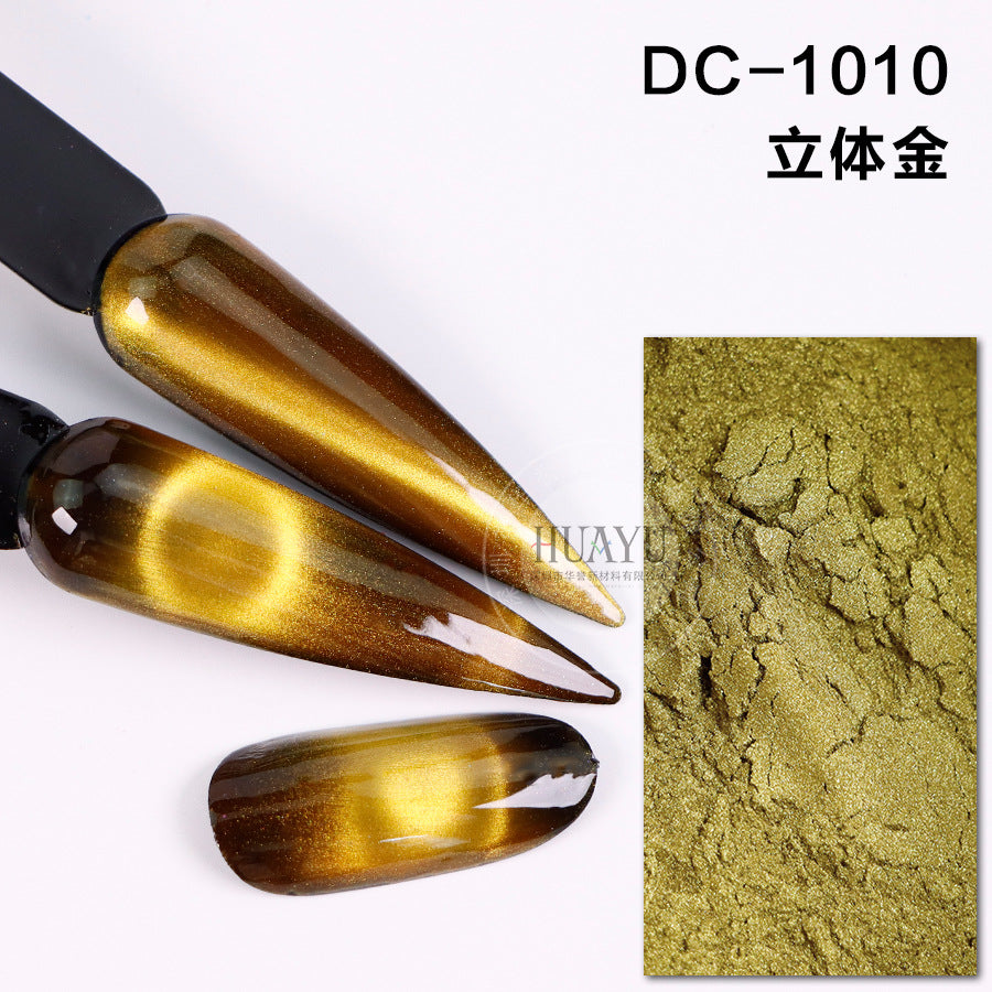 Cross-Border Popular Cat Eye Nail Polish Magnetic Powder Optical Chameleon Magnetic Powder Gradient Color 3D Cat Eye Powder Mirror Magnetic Powder