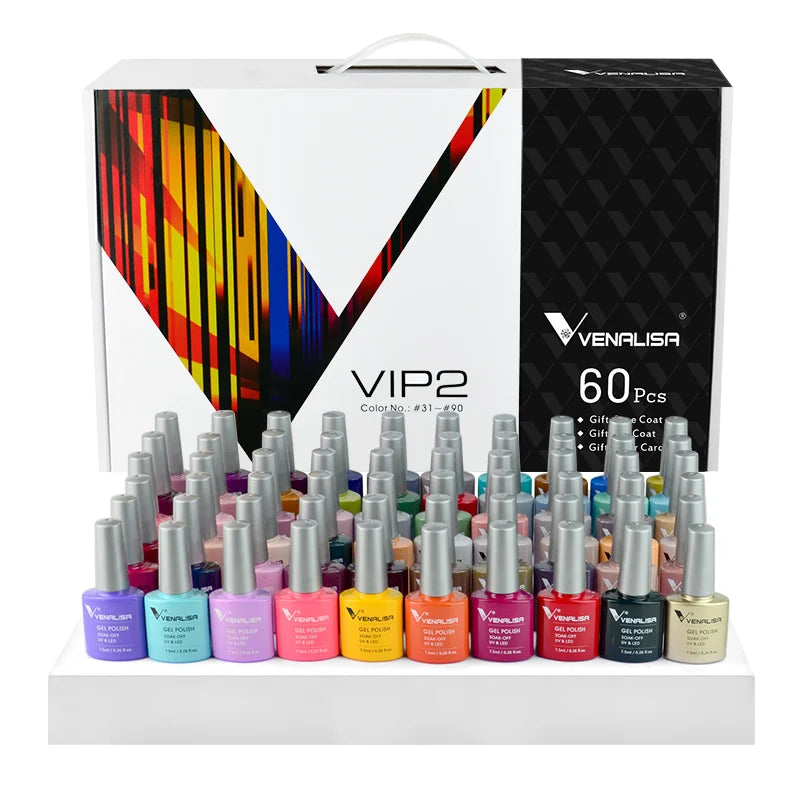 New Fashion Color Venalisa Gel Polish Kit VIP4 HEMA TPO FREE Enamel Vernish For Nail Art Design Whole Set Nail Gel Learner Kit