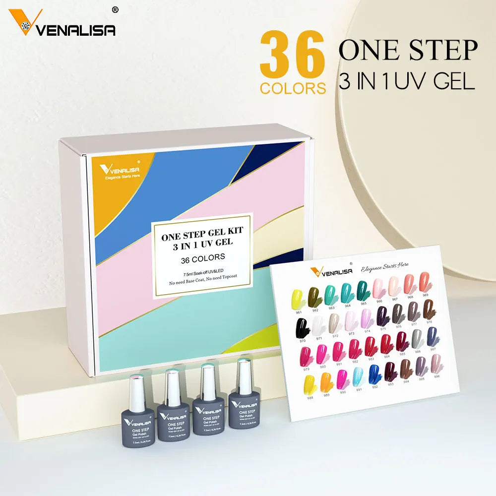 New Fashion Color Venalisa Gel Polish Kit VIP4 HEMA TPO FREE Enamel Vernish For Nail Art Design Whole Set Nail Gel Learner Kit