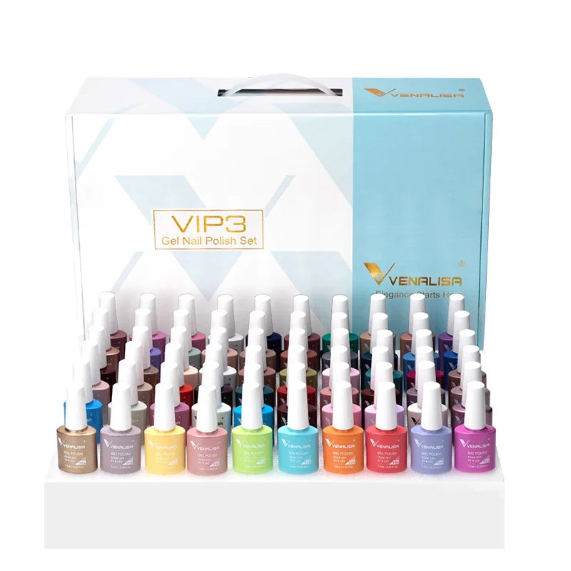 New Fashion Color Venalisa Gel Polish Kit VIP4 HEMA TPO FREE Enamel Vernish For Nail Art Design Whole Set Nail Gel Learner Kit