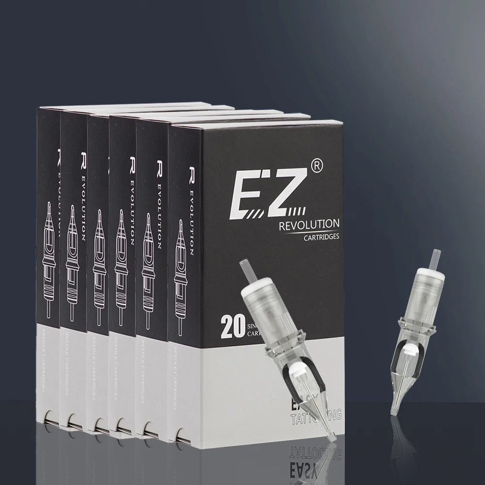 EZ Revolution Tattoo Cartridge Needle Round Liner (RL)  #12 (0.35 MM) #10 (0.30 ) Long Taper Rotary Machine Supply 20 Pcs/Box